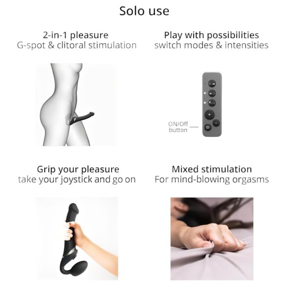 Strap-on-me S - prisegamas oro bangų vibratorius (mėlynas)