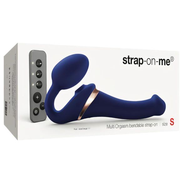 Strap-on-me S - prisegamas oro bangų vibratorius (mėlynas)