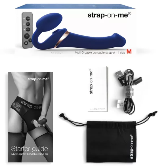 Strap-on-me M - prisegamas oro bangų vibratorius - mėlynas
