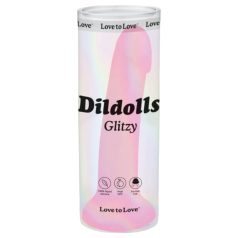 Dildolls Glitzy - silikoninis dildo su siurbtuku (rožinis)