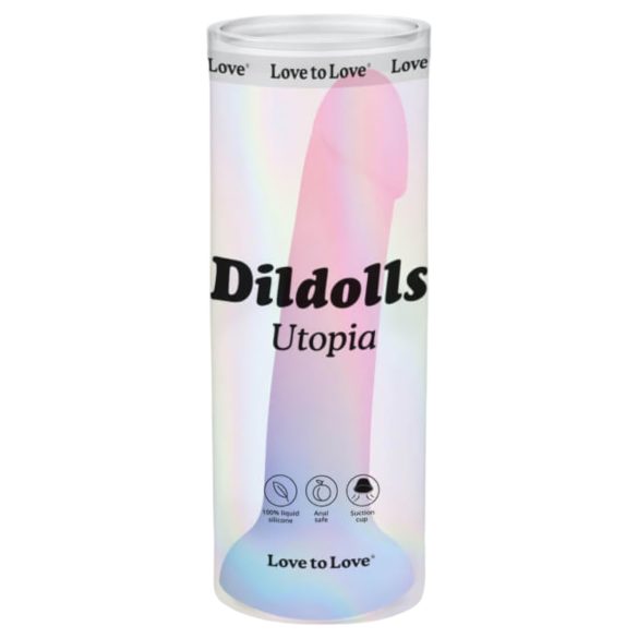Dildolls Utopia – spalvotas silikoninis dildo su pritvirtinimu