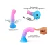 Love to Love Candy Loop - šviečiantis LED silikoninis dildo (rožinis-mėlynas) - 16,9 cm