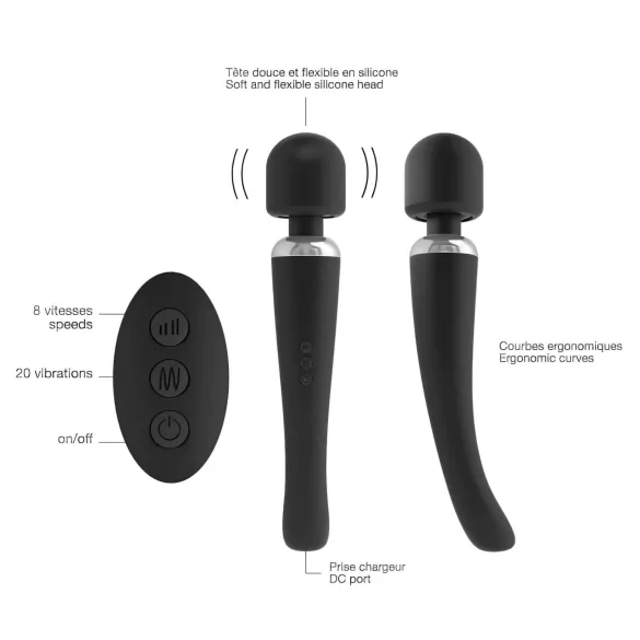 Dorcel Megawand - bevibracinis masažuoklis - įkraunamas - juodas