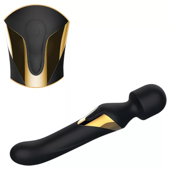 Dorcel Dual Orgasms Gold - vibratorius masažuoklis 2in1 - juodas