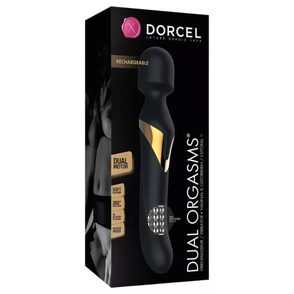 Dorcel Dual Orgasms Gold - vibratorius masažuoklis 2in1 - juodas