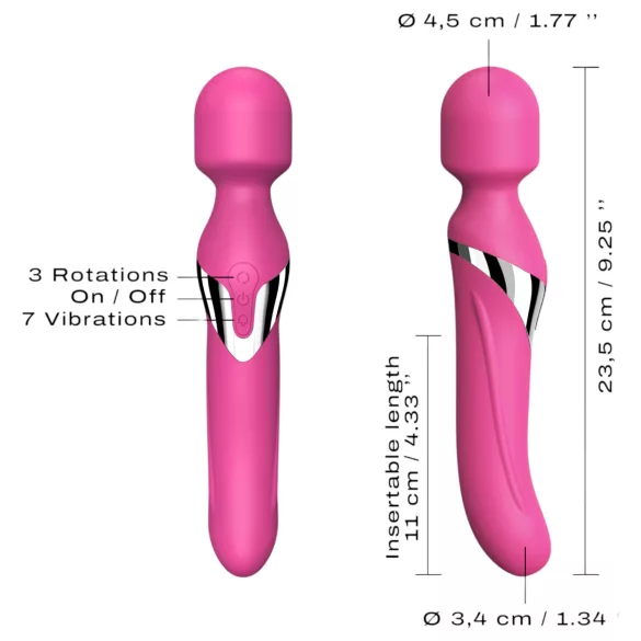 Dorcel Dual Orgasms - įkraunamas 2 in 1 masažuojantis vibratorius (rožinis)