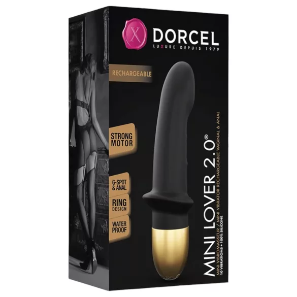 Dorcel Mini Lover 2.0 - įkraunamas G-taško vibratorius (juoda-aukso)