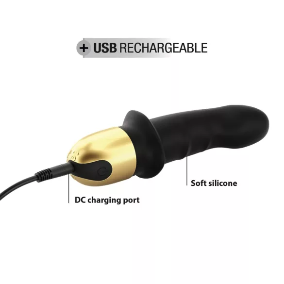 Dorcel Mini Lover 2.0 - įkraunamas G-taško vibratorius (juoda-aukso)