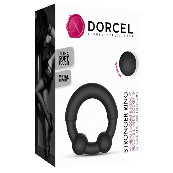 Dorcel - penio žiedas su metaliniu įdėklu - juodas