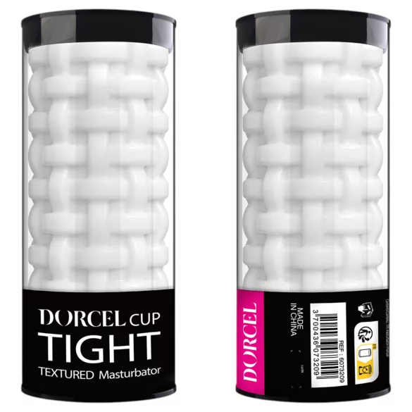Dorcel Cup Tight - vyrų masturbatorius su karoliukais išmargintu kanalu (baltas)