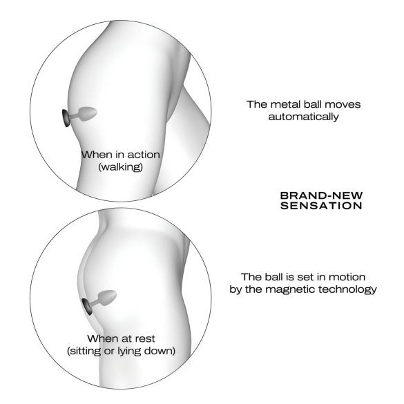 Dorcel - kamuoliukų, nuotolinio valdymo analinis vibratorius M - (juodas)