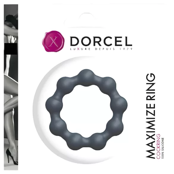 Dorcel Maximize - rutulinis silikoninis penio žiedas (pilkas)