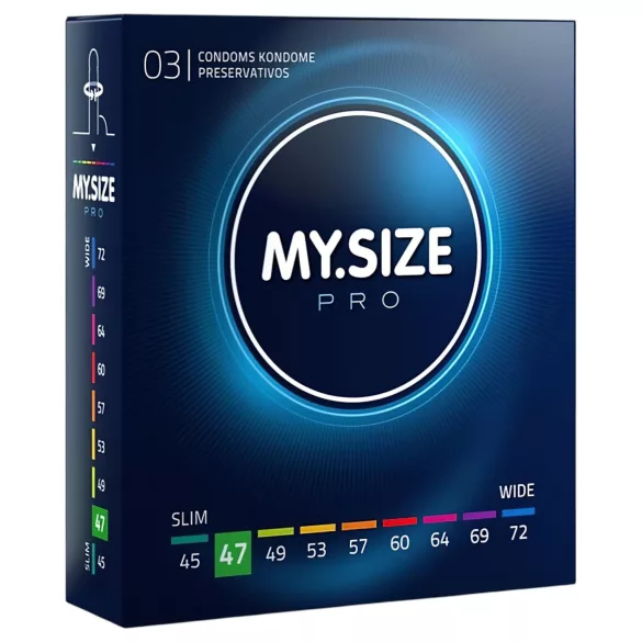 My.Size PRO - prezervatyvai pagal individualų dydį - 47 mm (3 vnt.)