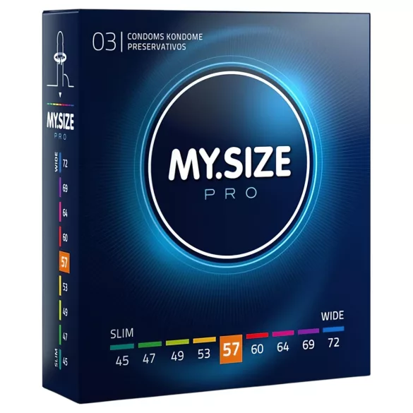 My.Size PRO - prezervatyvas pagal užsakytą dydį - 57 mm (3 vnt.)