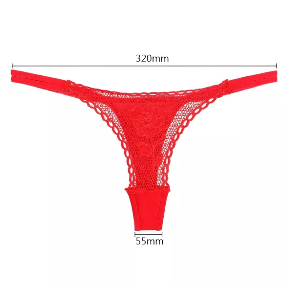 Panty Rose - moteriškos kelnaitės su rože - raudonos (S-L)