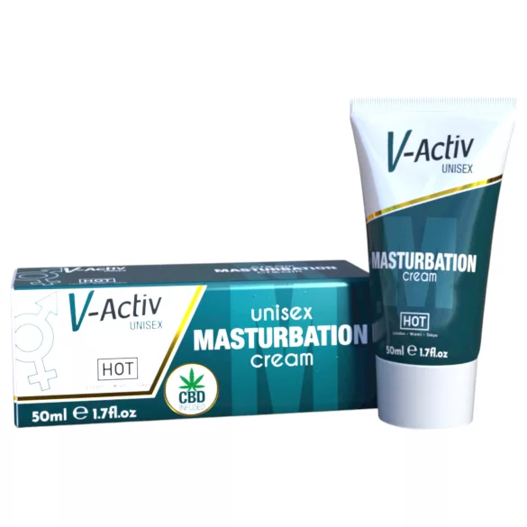 Hot V-Active - stimuliuojantis uniseks masturbacijos kremas (50 ml)