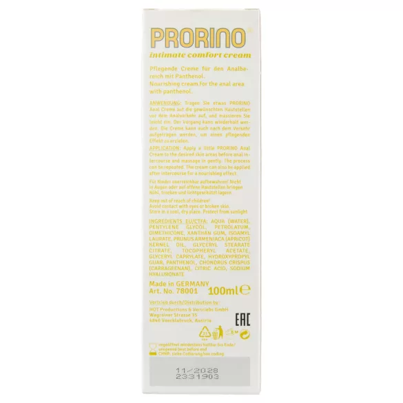 HOT Prorino - analinis kremas - priežiūrai - 100 ml