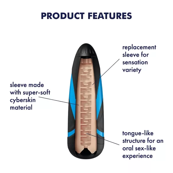 Satisfyer Sleeve Lusty Tongues - masturbatoriaus įdėklas - liežuvėlių tekstūra