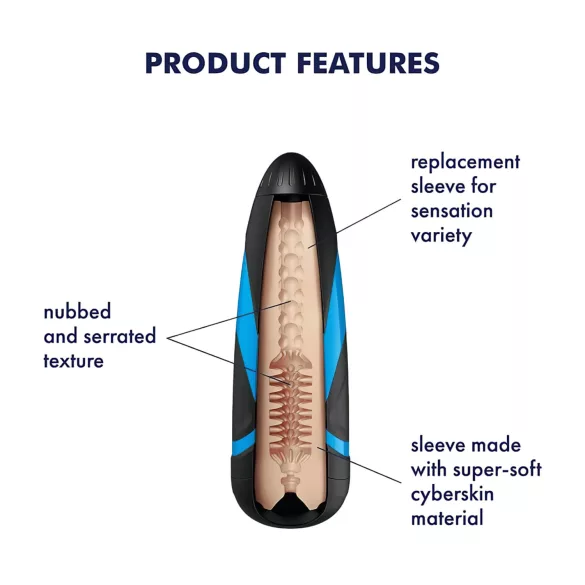 Satisfyer - masturbatoriaus įdėklas Tornado Bliss - tekstūruotas silikonas