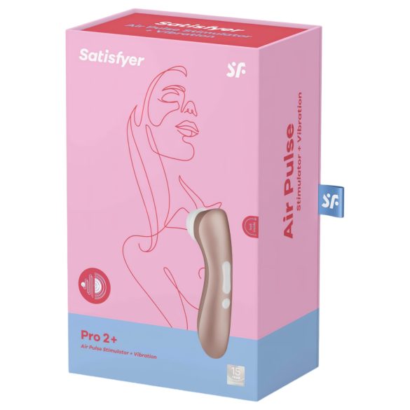 Satisfyer Pro 2+ - klitorio stimuliatorius vibratoriumas - įkraunamas - rudas