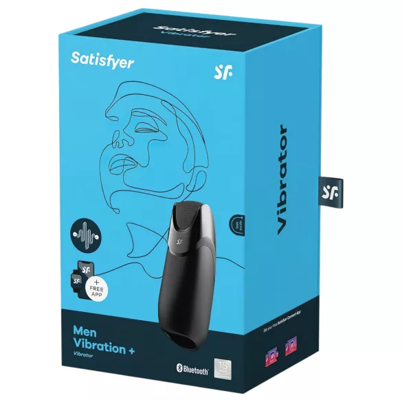 Satisfyer Men - masturbatorius vyrams - išmanusis - juodas