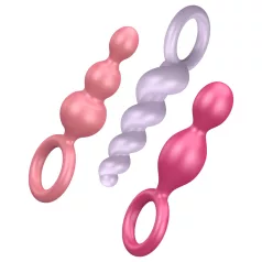   Satisfyer Booty Call - analinių kaiščių rinkinys - spalvoti - 3 vnt.