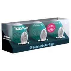   Satisfyer Egg Naughty - masturbatorių rinkinys vyrams - 3 vnt