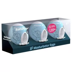   Satisfyer Egg Savage - masturbatorių rinkinys vyrams - 3 vnt