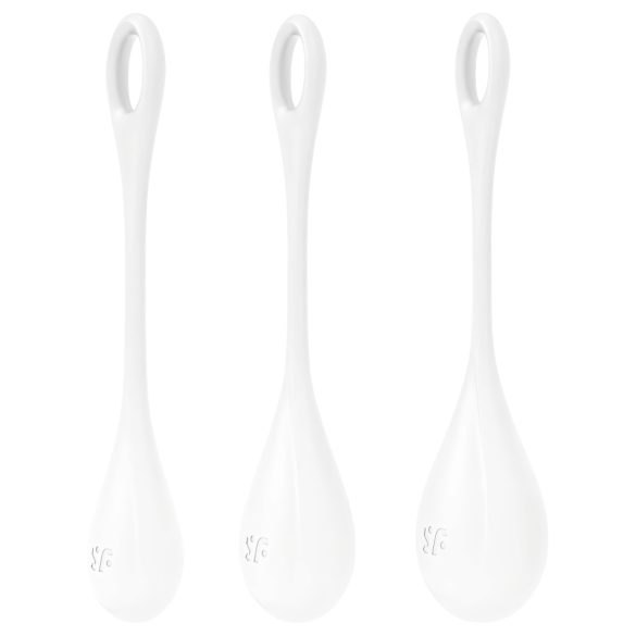 Satisfyer Yoni Power - baltų geišų rutulių rinkinys (3 vnt.)