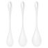 Satisfyer Yoni Power - baltų geišų rutulių rinkinys (3 vnt.)