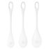 Satisfyer Yoni Power - baltų geišų rutulių rinkinys (3 vnt.)