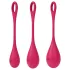 Satisfyer Yoni Power 1 - geišos kamuoliukų rinkinys - raudonas - 3 vnt