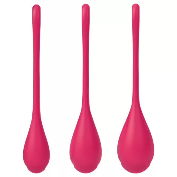 Satisfyer Yoni Power 1 - geišos kamuoliukų rinkinys - raudonas - 3 vnt