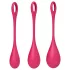 Satisfyer Yoni Power 1 - geišos kamuoliukų rinkinys - raudonas - 3 vnt