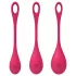 Satisfyer Yoni Power 1 - geišos kamuoliukų rinkinys - raudonas - 3 vnt