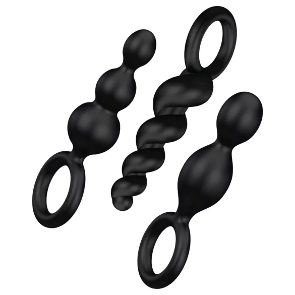 Satisfyer Booty Call - analinių kaiščių rinkinys - juodas - 3 vnt.