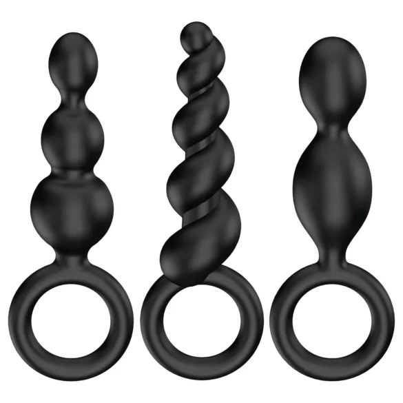 Satisfyer Booty Call - analinių kaiščių rinkinys - juodas - 3 vnt.