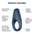Satisfyer Rocket Ring - vibruojantis penio žiedas - vandeniui atsparus - mėlynas