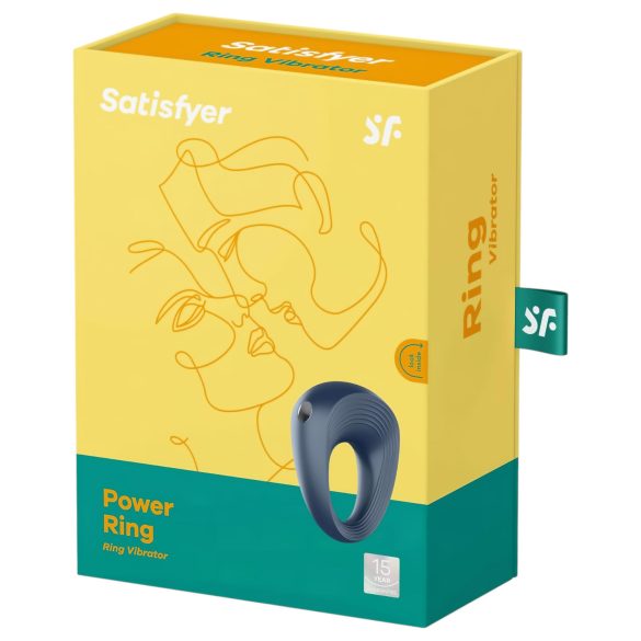 Satisfyer Power Ring - vibruojantis vandeniui atsparus penio žiedas - pilkas