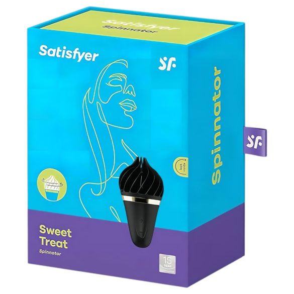 Satisfyer Sweet Treat - klitorio vibratorius su sukimu - įkraunamas, juodas