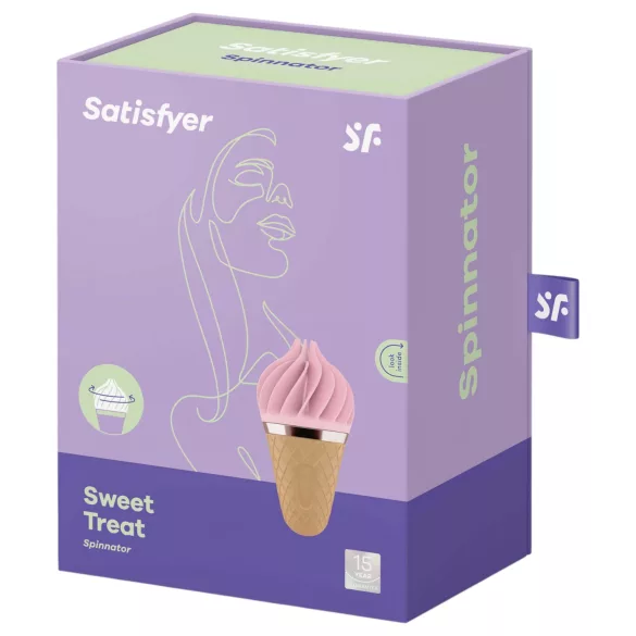 Satisfyer Sweet Treat - įkraunamas, besisukantis klitorio vibratorius (rožinis-rudas)