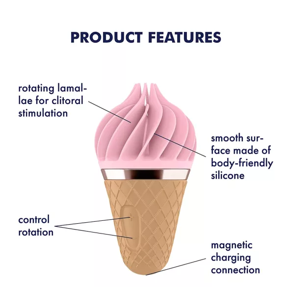 Satisfyer Sweet Treat - įkraunamas, besisukantis klitorio vibratorius (rožinis-rudas)