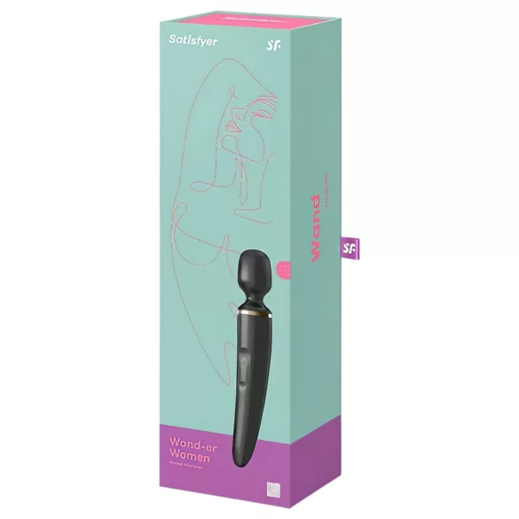 Satisfyer Wand-er Woman - masažuoklis vibratorius - atsparus vandeniui - juodas