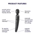 Satisfyer Wand-er Woman - masažuoklis vibratorius - atsparus vandeniui - juodas