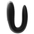 Satisfyer Double Fun - išmanus, atsparus vandeniui porų vibratorius (juodas)