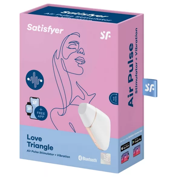 Satisfyer Love Triangle - klitorinis stimuliatorius su oro bangomis - baltas