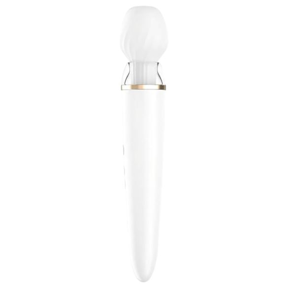 Satisfyer Double Wand-er - išmanus baltas masažuoklis vibratorius