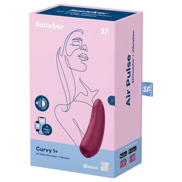 Satisfyer Curvy 1+ - klitorio stimuliatorius su oro bangomis - raudonas