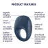 Satisfyer Strong One - programėle valdoma vibruojanti penio žiedas vyrams (mėlynas)