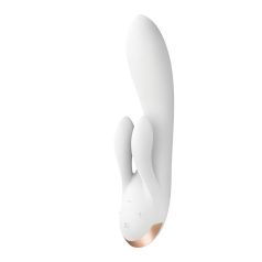   Satisfyer Double Flex - vibratorius su klitorio atšaka - baltas